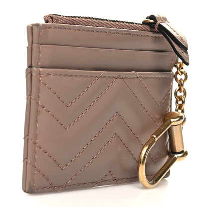 Gucci Calfskin Matelasse GG Marmont Key Case Card Holder Porcelain Rose 3 of 10