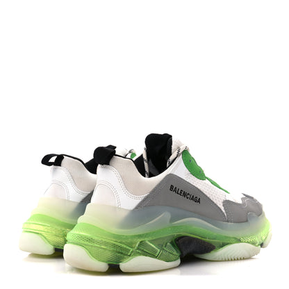 Balenciaga Fabric Mesh Clear Sole Mens Triple S Sneakers 41 White Green Grey 4 of 8