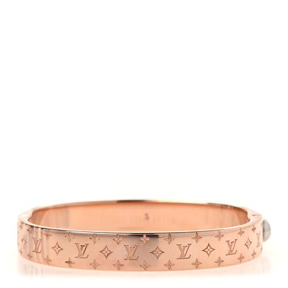 Louis Vuitton Brass Monogram Nanogram Cuff S Pink Gold 1 of 6