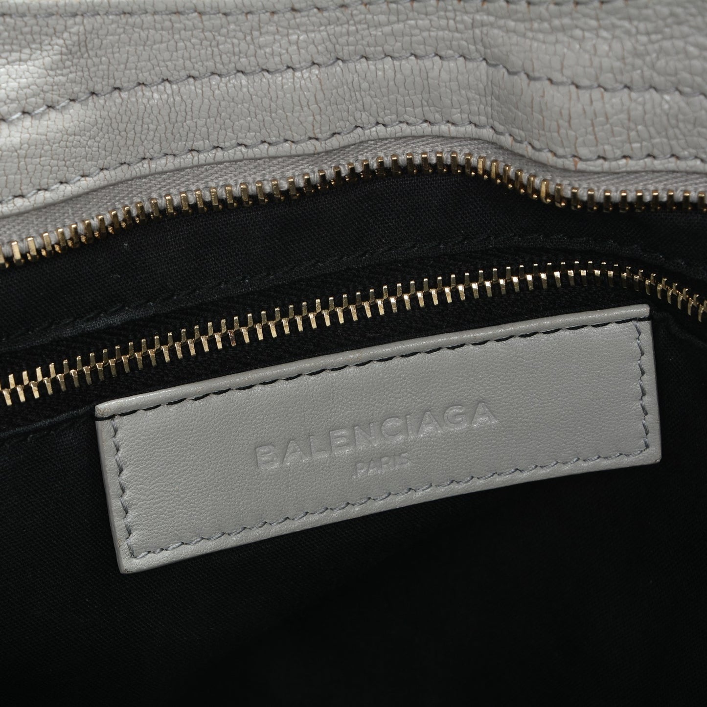 Chevre Gold Metallic Edge Hardware City Gris Perle