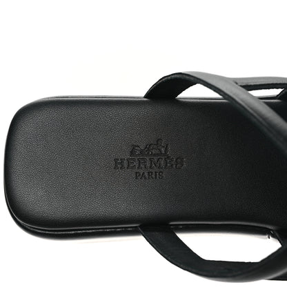 Hermes Nappa Gipsy Sandals 38 Black 7 of 9