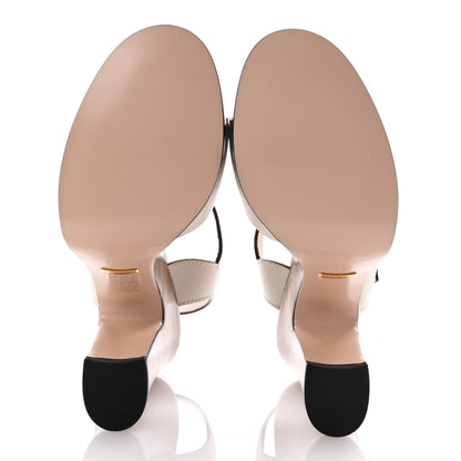 Gucci Cosmos Softy Calfskin Wooden Interlocking G Cut-Out 30/120mm Platform Sandals 39.5 Mystic White 6 of 9