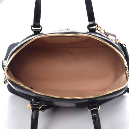 Gucci Suede Patent GG Web Medium Ophidia Top Handle Dome Bag Black 6 of 8