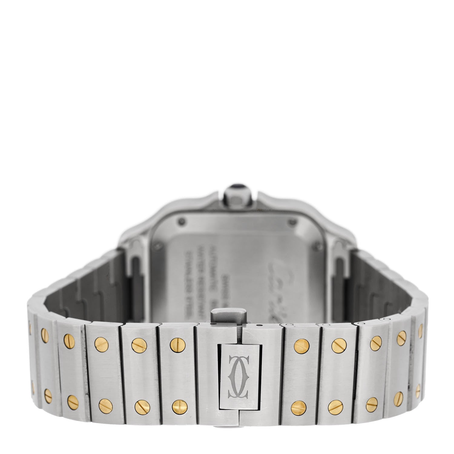 Cartier Stainless Steel 18K Yellow Gold Diamond Pave Bezel 35mm Santos de Cartier Automatic Watch 3 of 6