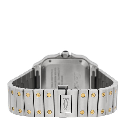 Cartier Stainless Steel 18K Yellow Gold Diamond Pave Bezel 35mm Santos de Cartier Automatic Watch 3 of 6