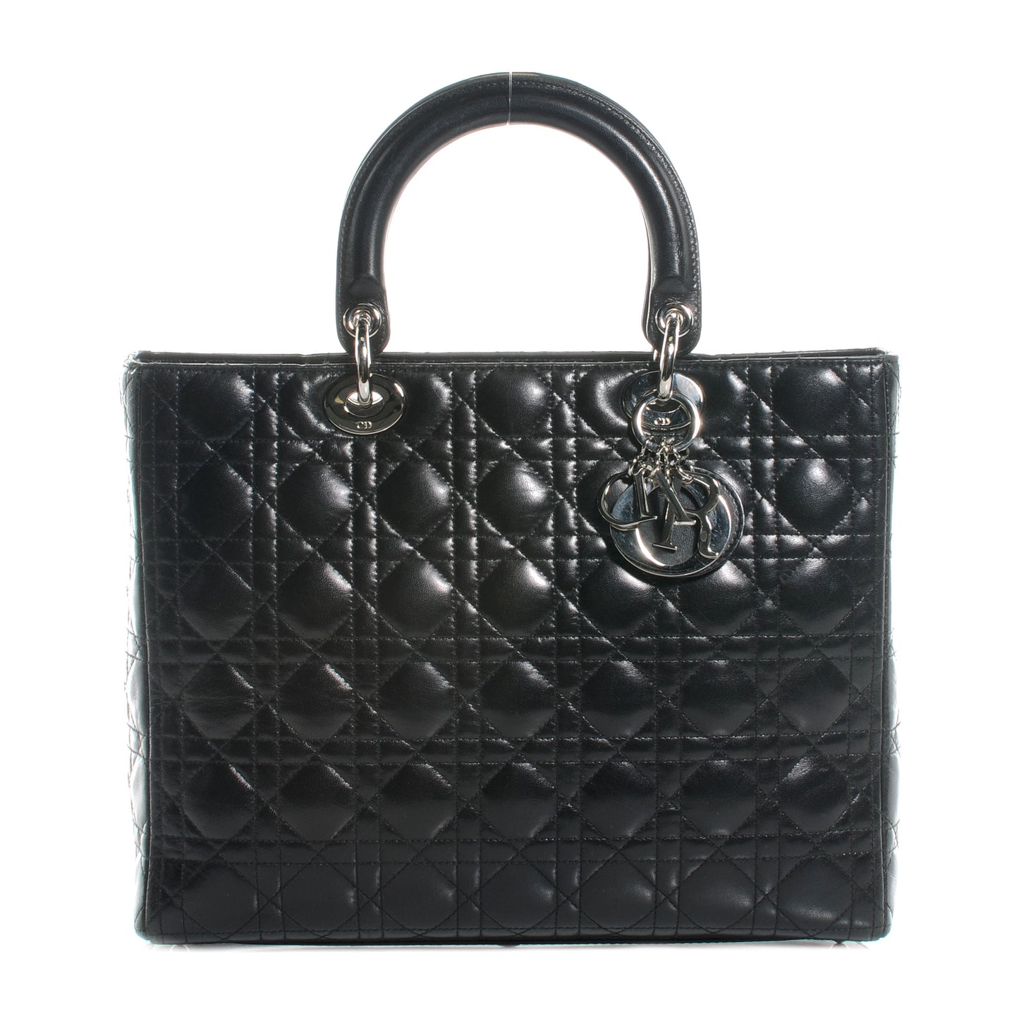 Lambskin Cannage Large Lady Dior Black