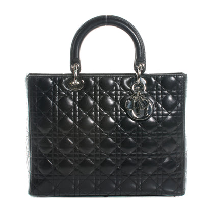 Christian Dior Lambskin Cannage Large Lady Dior Black 1 of 10