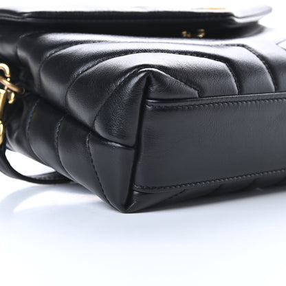 Saint Laurent Calfskin Y Quilted Monogram Toy Loulou Crossbody Bag Black 9 of 12
