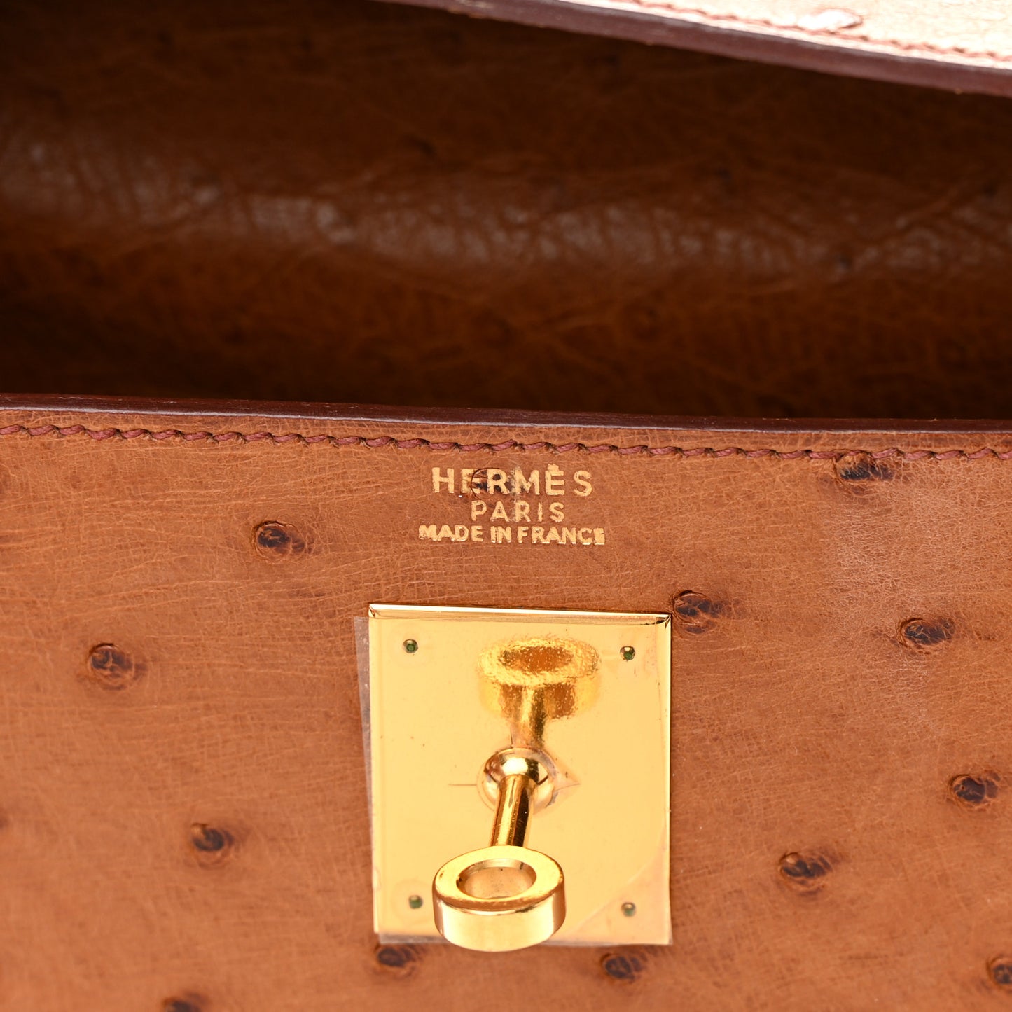 Ostrich Kelly Sellier 32 Gold