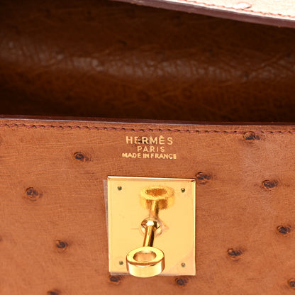 Hermes Ostrich Kelly Sellier 32 Gold 6 of 18