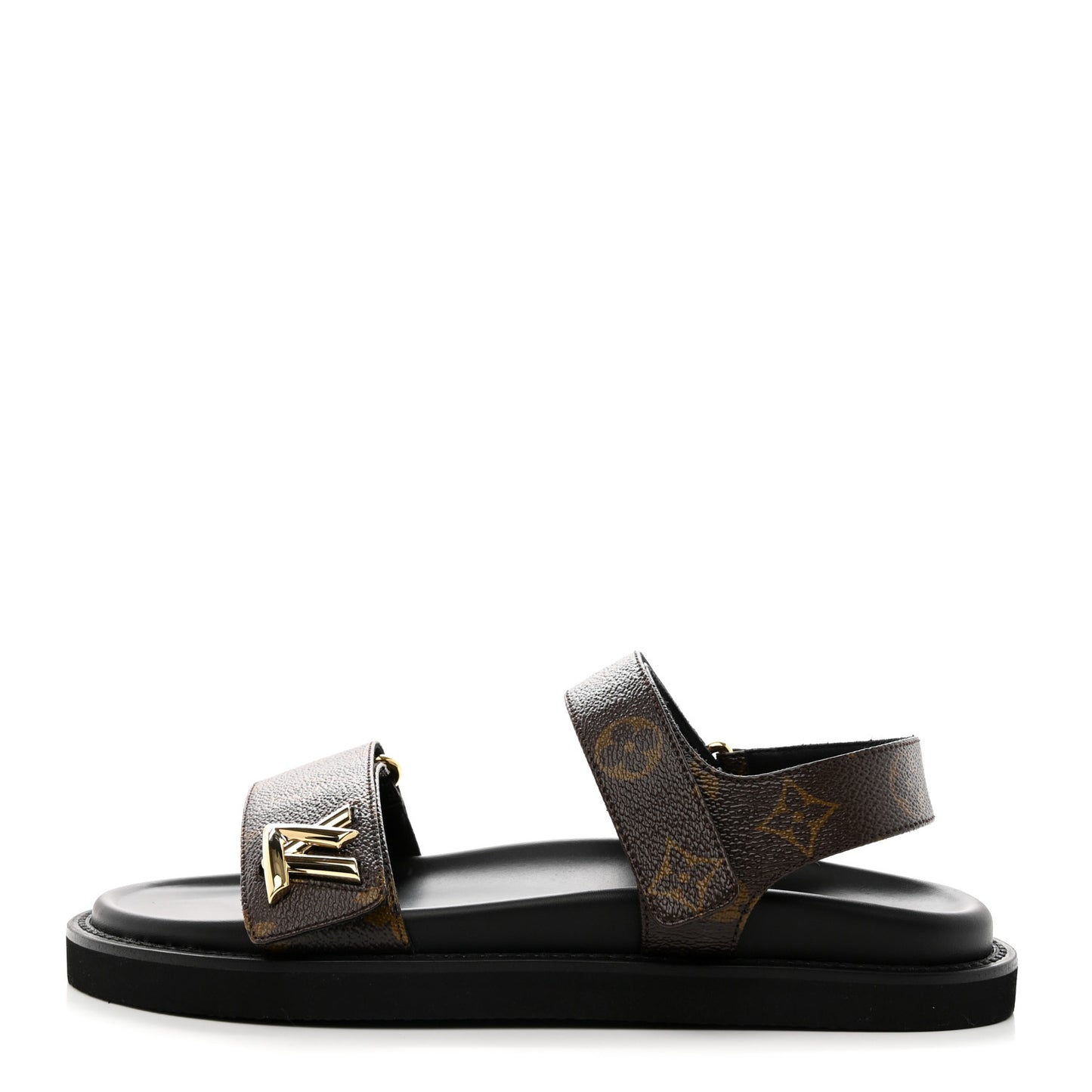 Monogram LV Sunset Comfort Flat Sandals 40 Cacao Brown