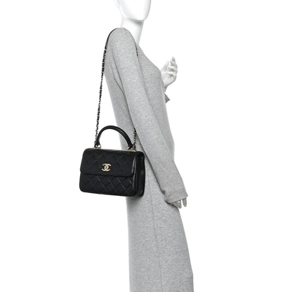 Chanel Lambskin Quilted Small Trendy CC Dual Handle Flap Bag Black 2 of 10