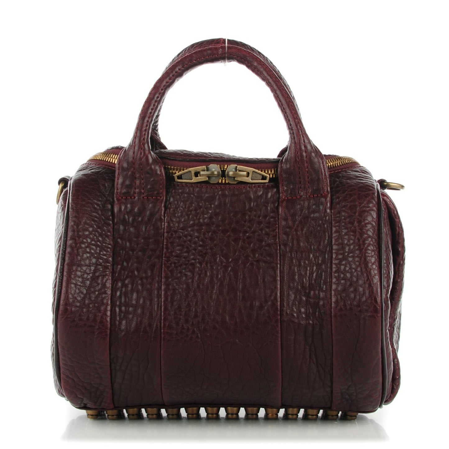 Pebbled Lambskin Rockie Beet Antique Brass Hardware