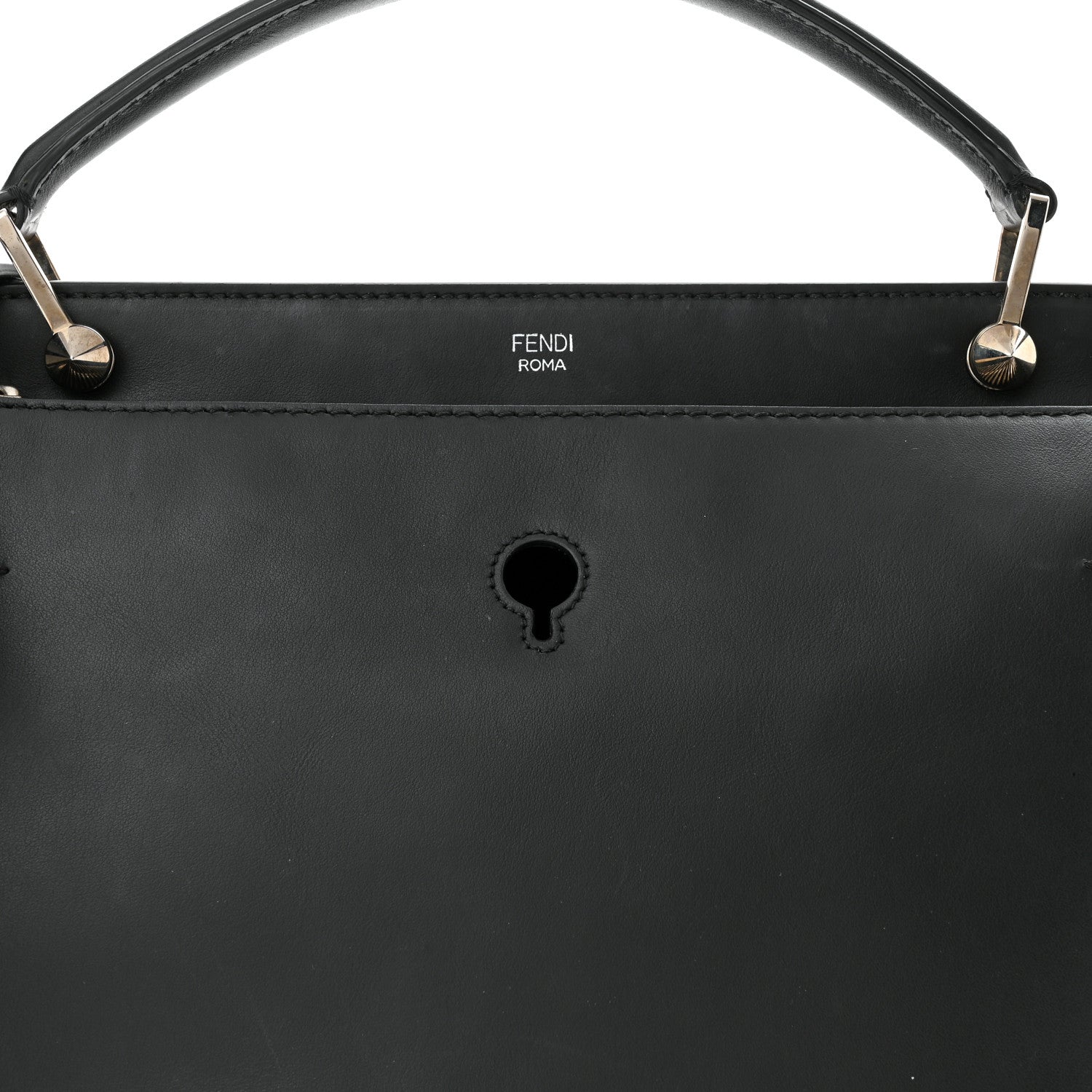 Fendi Vitello Baltico Dolce DotCom Satchel Black 7 of 11