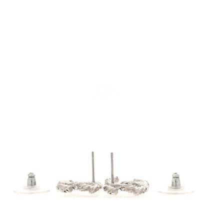 Chanel Crystal Twisted CC Earrings Silver 3 of 5