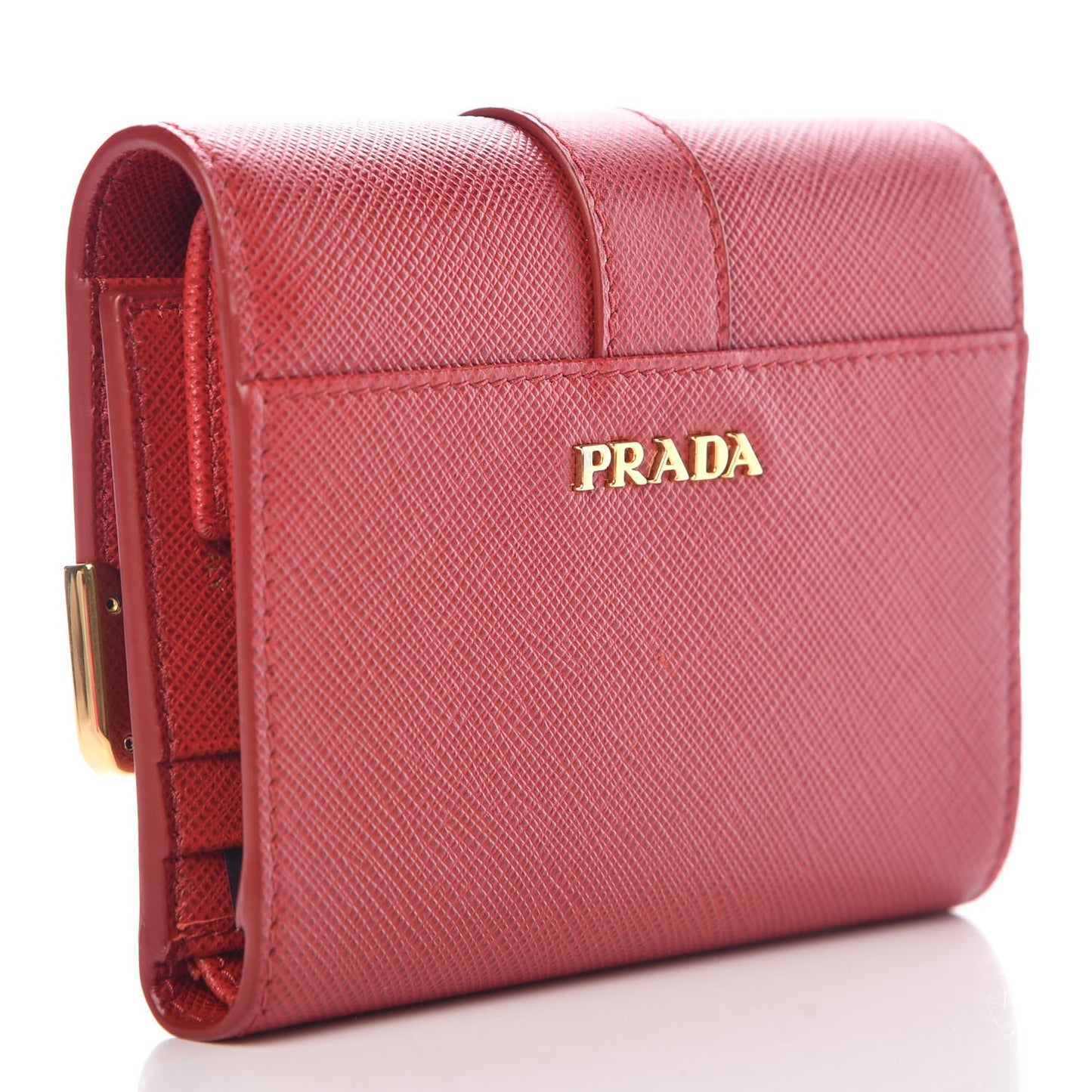 Saffiano Cahier Compact Flap Wallet Fuoco