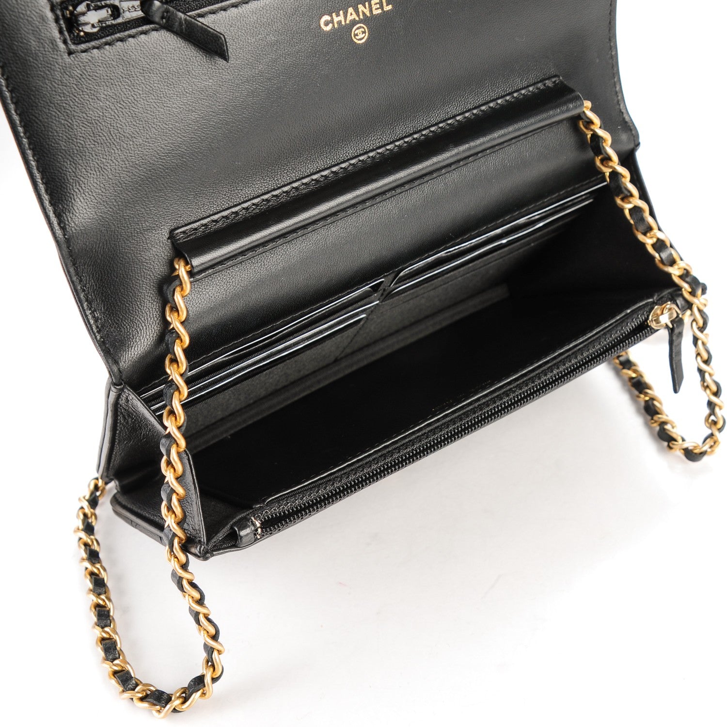 Chanel Lambskin Quilted Boy Wallet On Chain WOC Black 6 of 8