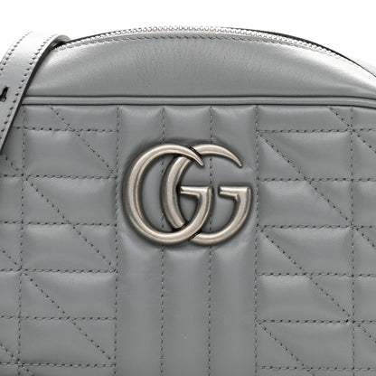 Gucci Calfskin Matelasse Aria Small GG Marmont Chain Shoulder Bag Deep Grey 9 of 13