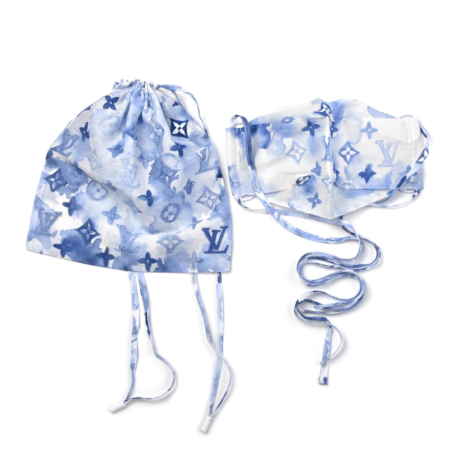Louis Vuitton Monogram Tapestry Bandana Face Mask Blue 4 of 4
