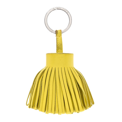 Hermes Lambskin Carmen Tassel Key Holder Lime 1 of 5