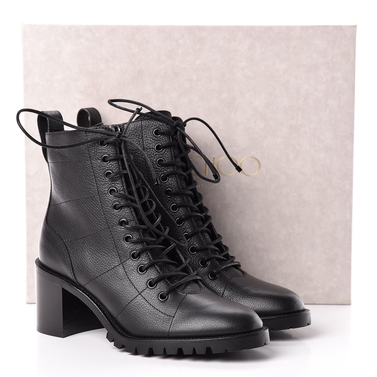 Jimmy Choo Grainy Calfskin Cruz 65 Ankle Booties 38.5 Black 10 of 10