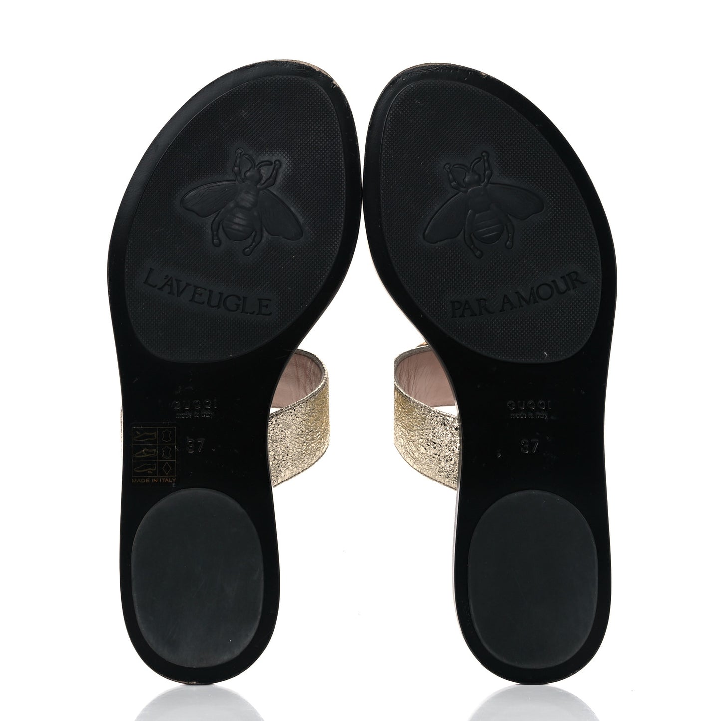 Nappa Silk Galassia GG Marmont Thong Flat Sandals 37 Platino