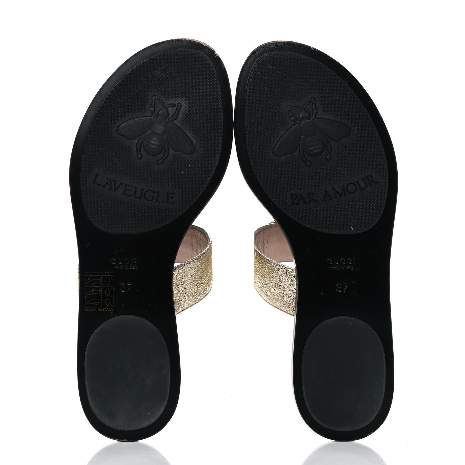 Gucci Nappa Silk Galassia GG Marmont Thong Flat Sandals 37 Platino 5 of 11