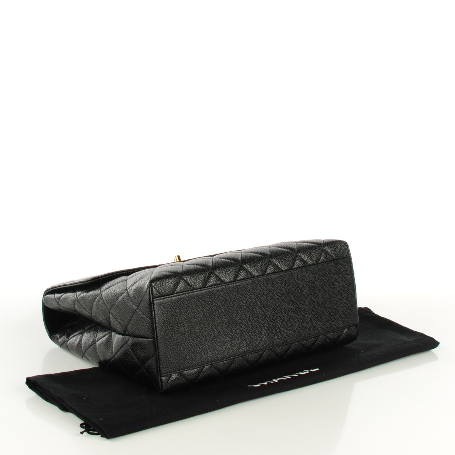 Chanel Caviar Quilted Jumbo Kelly Flap Black 4 of 9