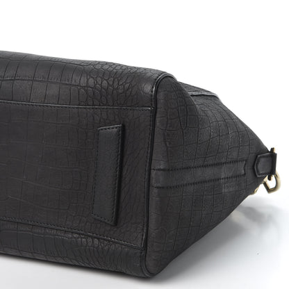 Givenchy Nubuck Crocodile Embossed Medium Antigona Black 6 of 9