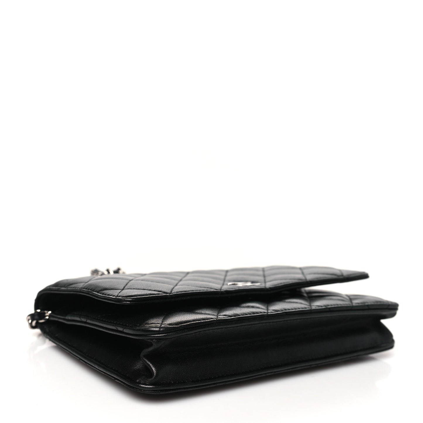 Lambskin Quilted Wallet On Chain WOC Black