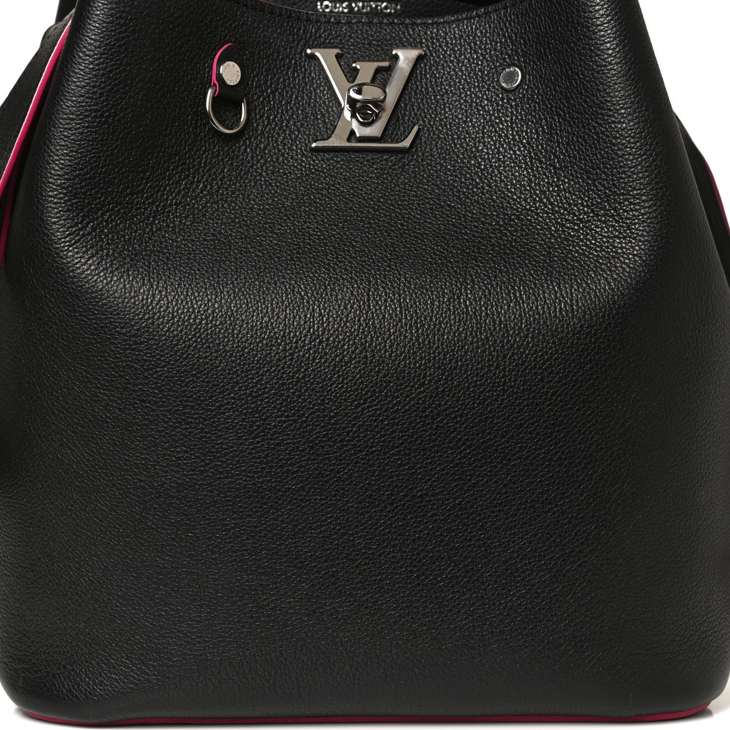 Louis Vuitton Calfskin Lockme Bucket Black 7 of 12
