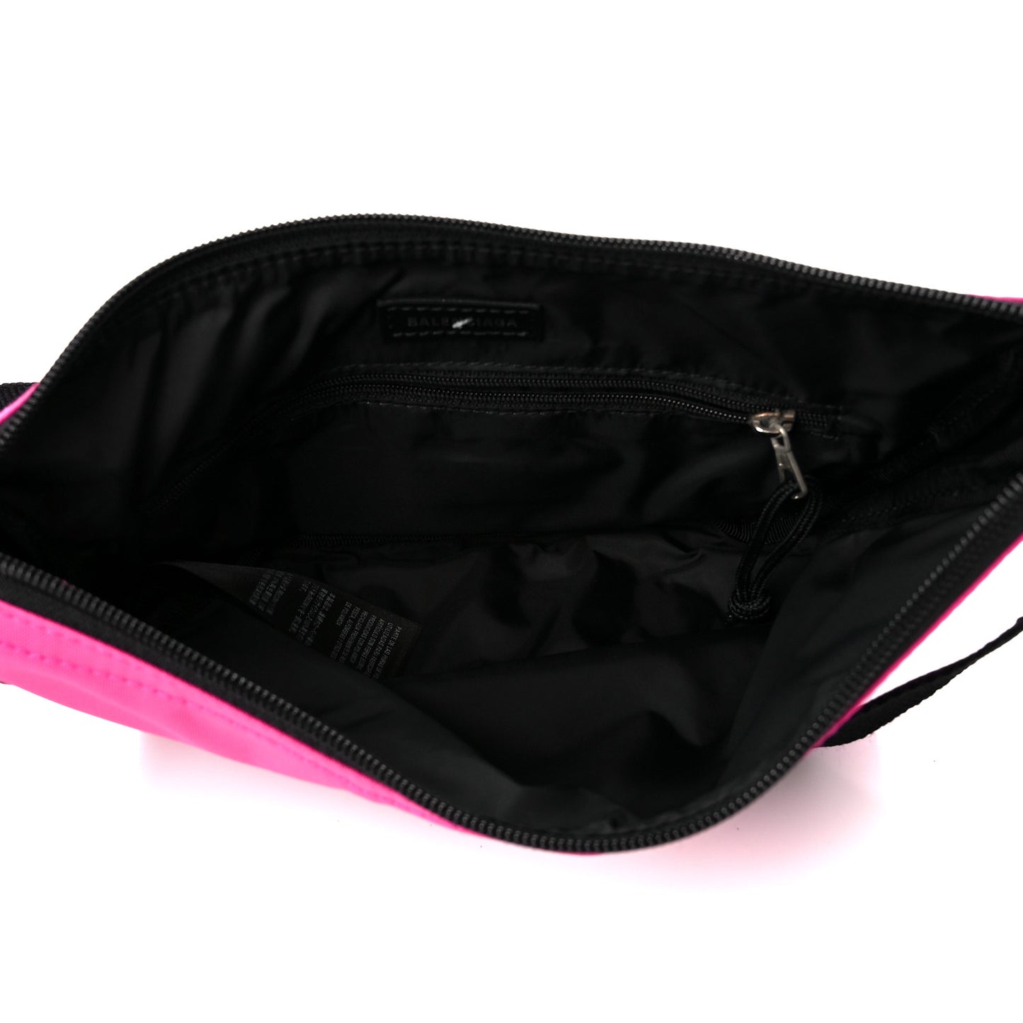Recycled Sport Nylon Logo Embroidered Wheel Sling Bag Fluo Pink Black