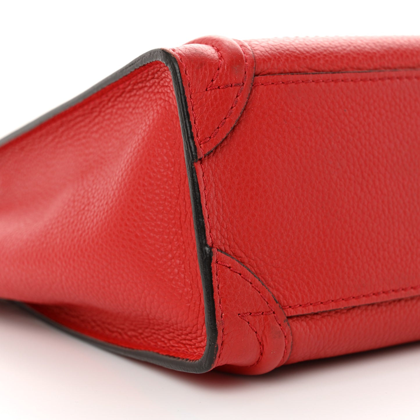 Drummed Calfskin Nano Luggage Red
