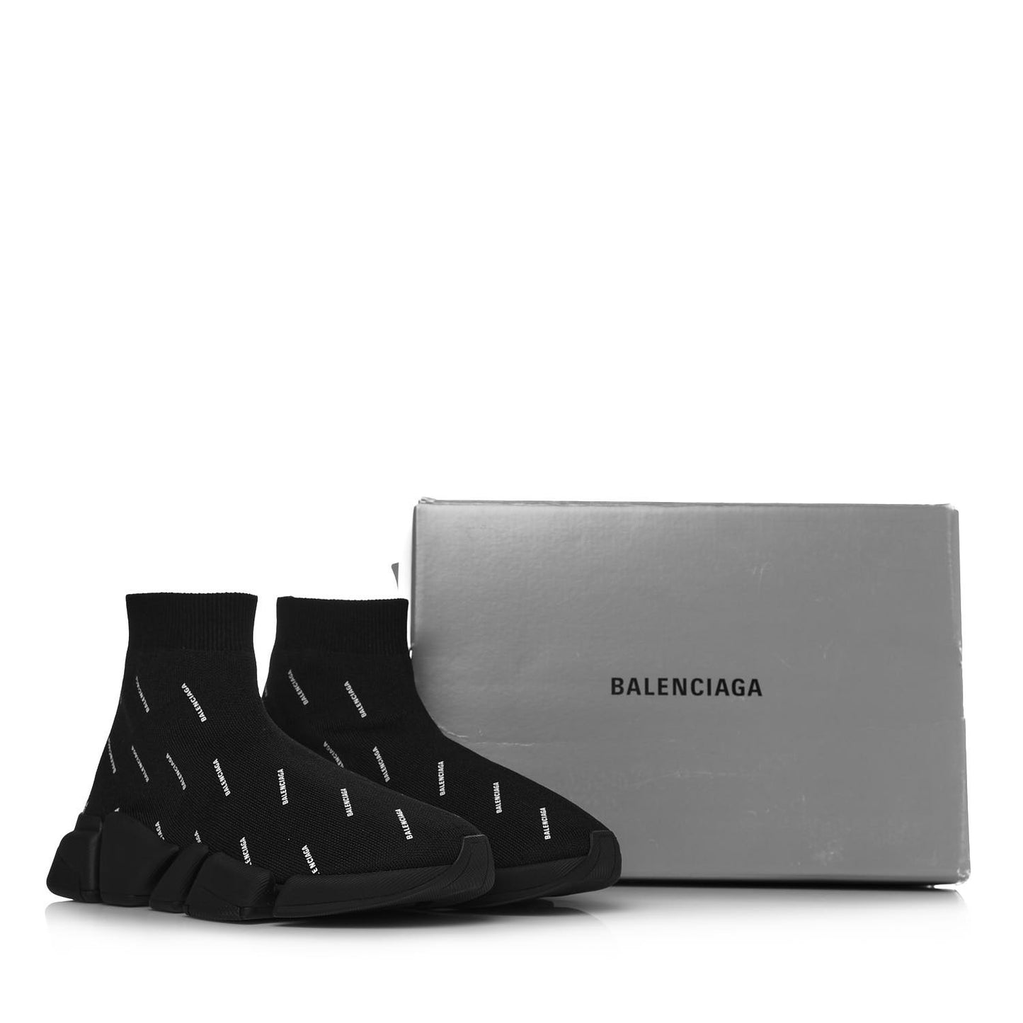 Technical 3D Recycled Knit Allover Logo Womens Speed 2.0 Sneakers 40 Monocolor Black White