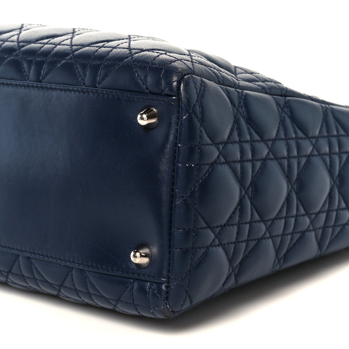 Lambskin Cannage Large Lady Dior Navy Blue