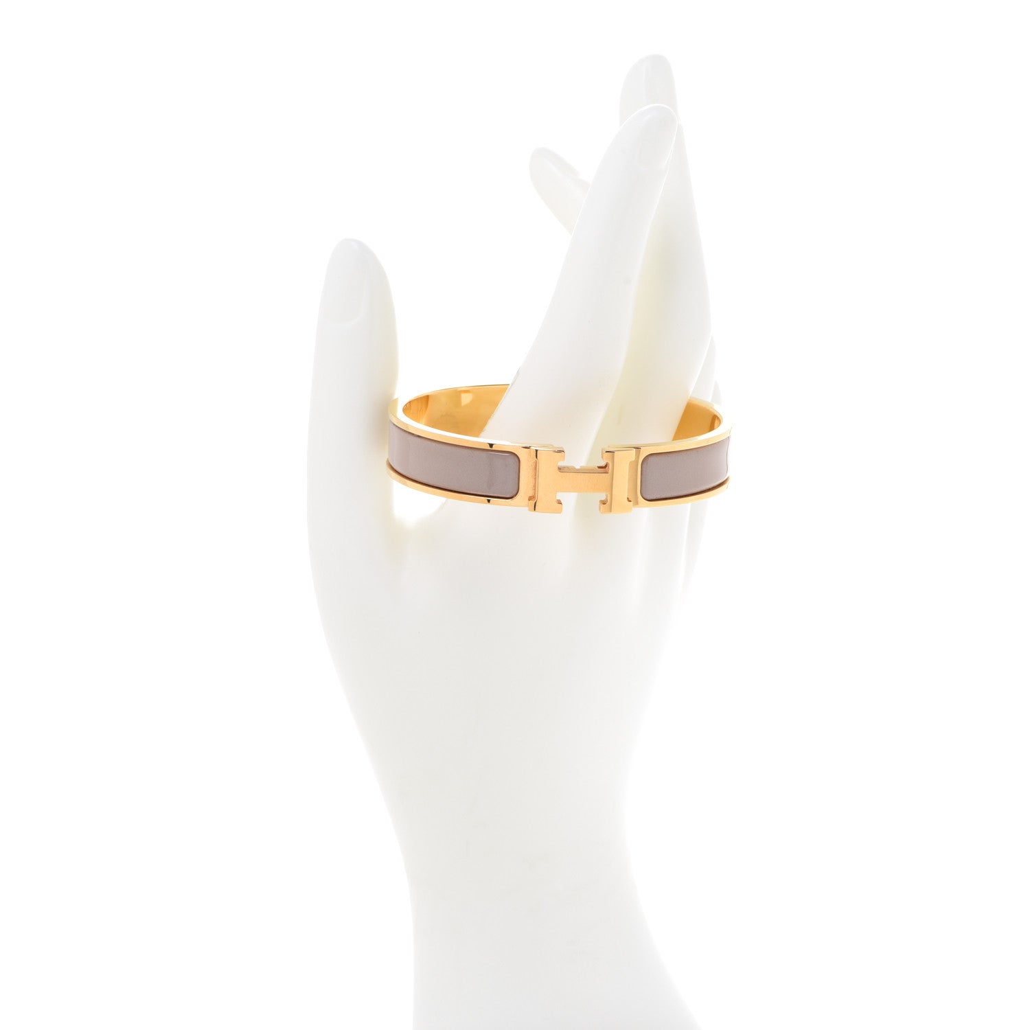 Hermes Enamel Narrow Clic Clac H Bracelet GM Marron Glace 2 of 6