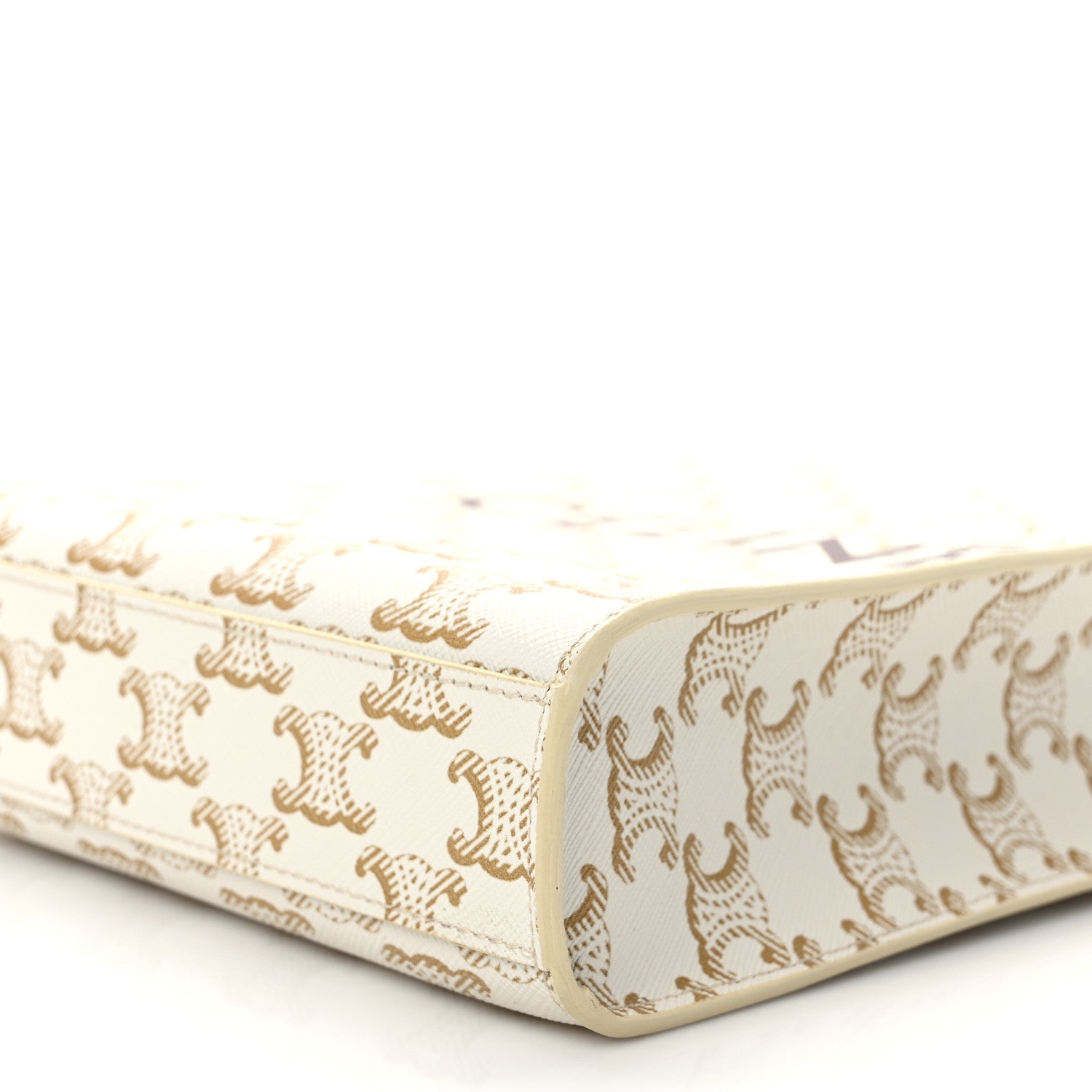 Celine Triomphe Canvas Calfskin Mini Vertical Cabas White 8 of 11