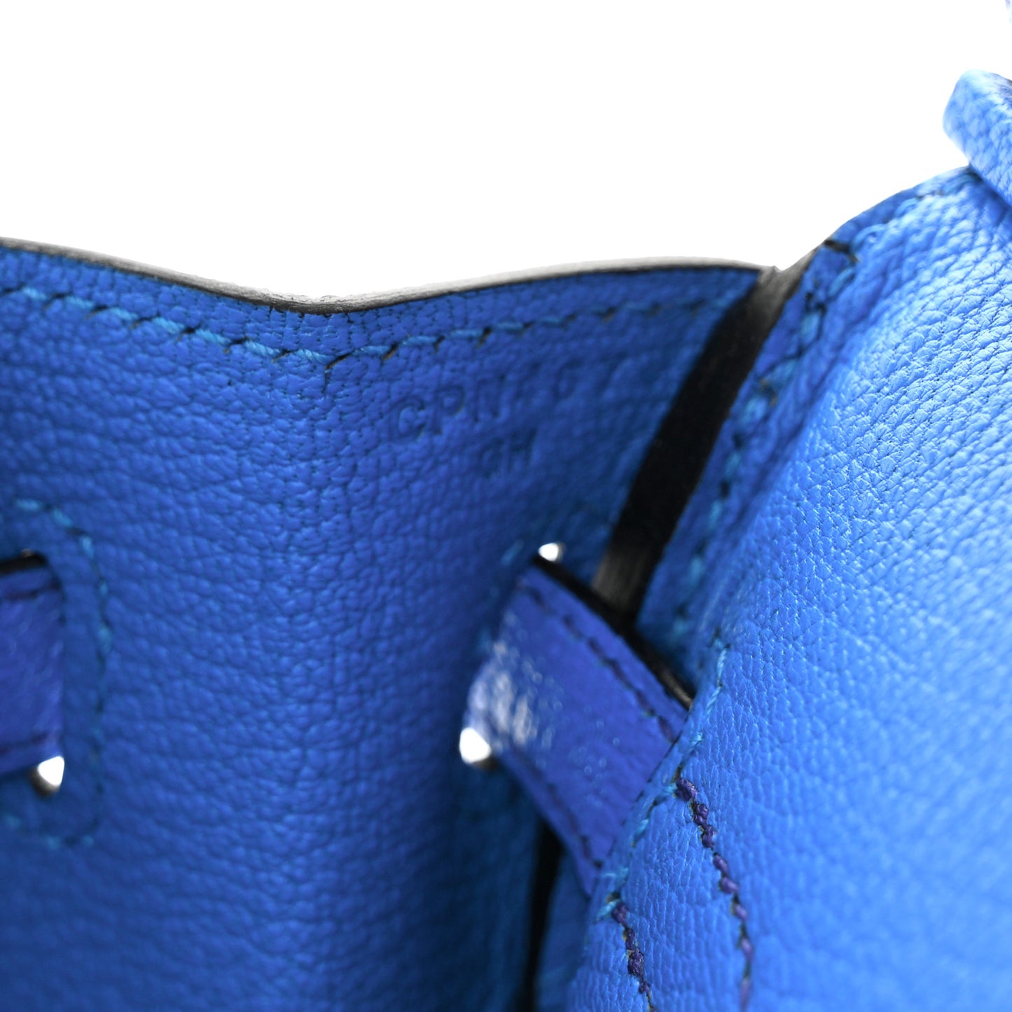 Chevre Mysore Horseshoe Birkin 25 Bleu Electrique Bleu Izmir