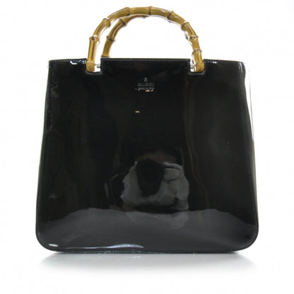 Gucci Patent Leather Bamboo Handbag Black 1 of 10