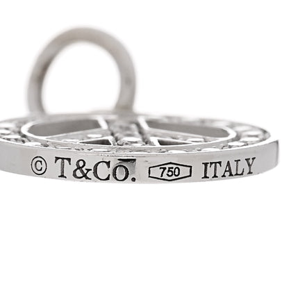 Tiffany 18K White Gold Diamond Mini Peace Charm Pendant 4 of 4