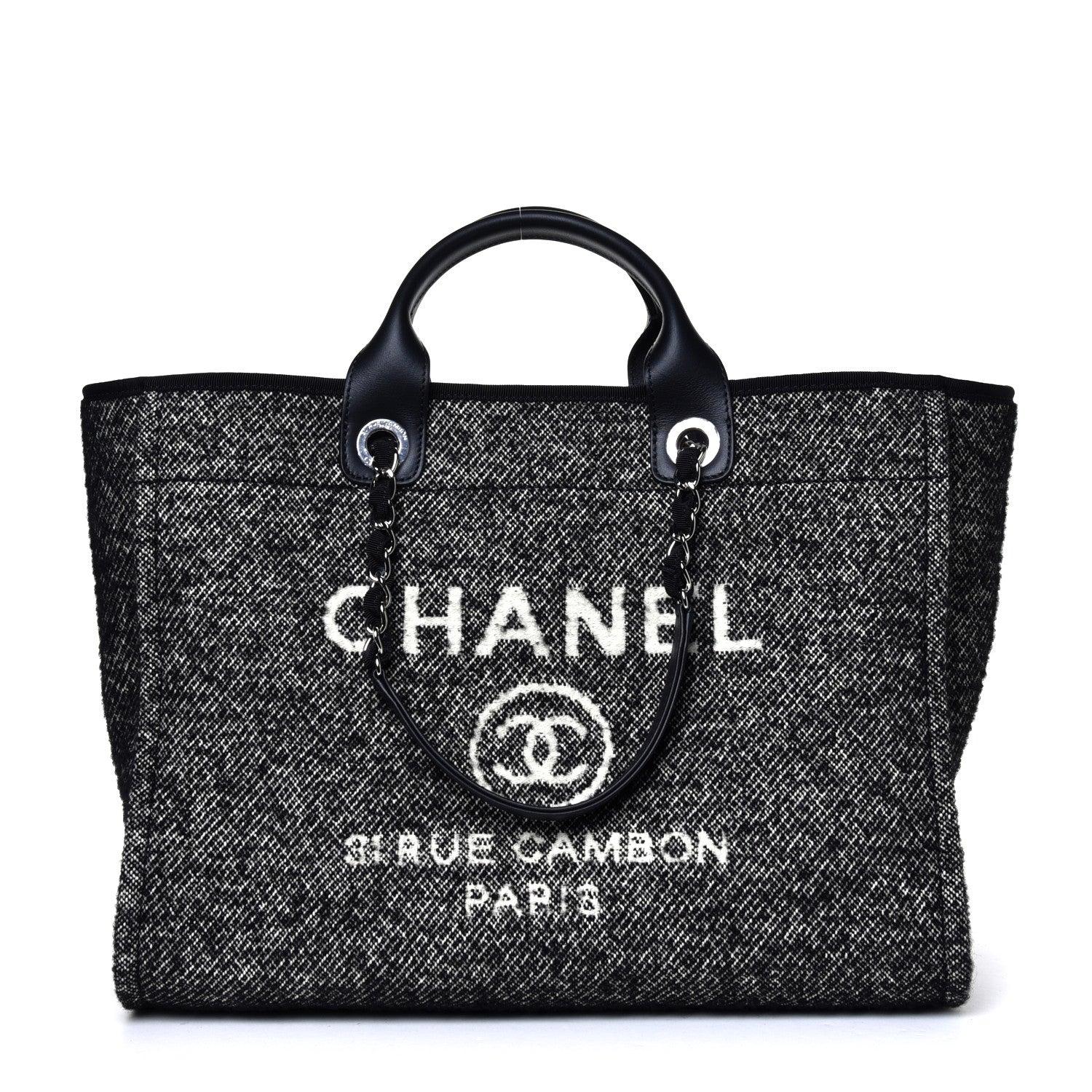 Chanel Mixed Fibers Medium Deauville Tote Black 1 of 8