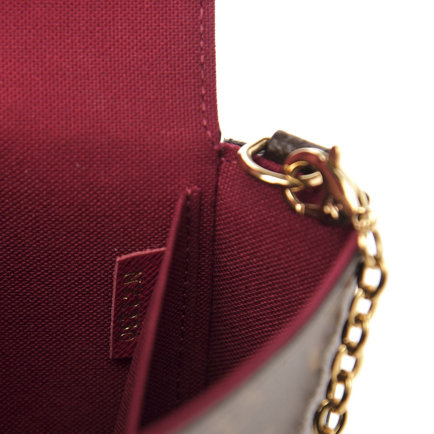 Monogram Pochette Felicie Chain Wallet Fuchsia
