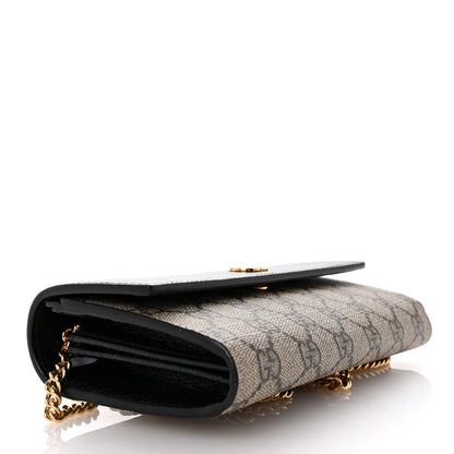 Gucci Dollar Calfskin GG Supreme Monogram Petite GG Marmont Wallet Chain Bag Black Beige Ebony 4 of 10