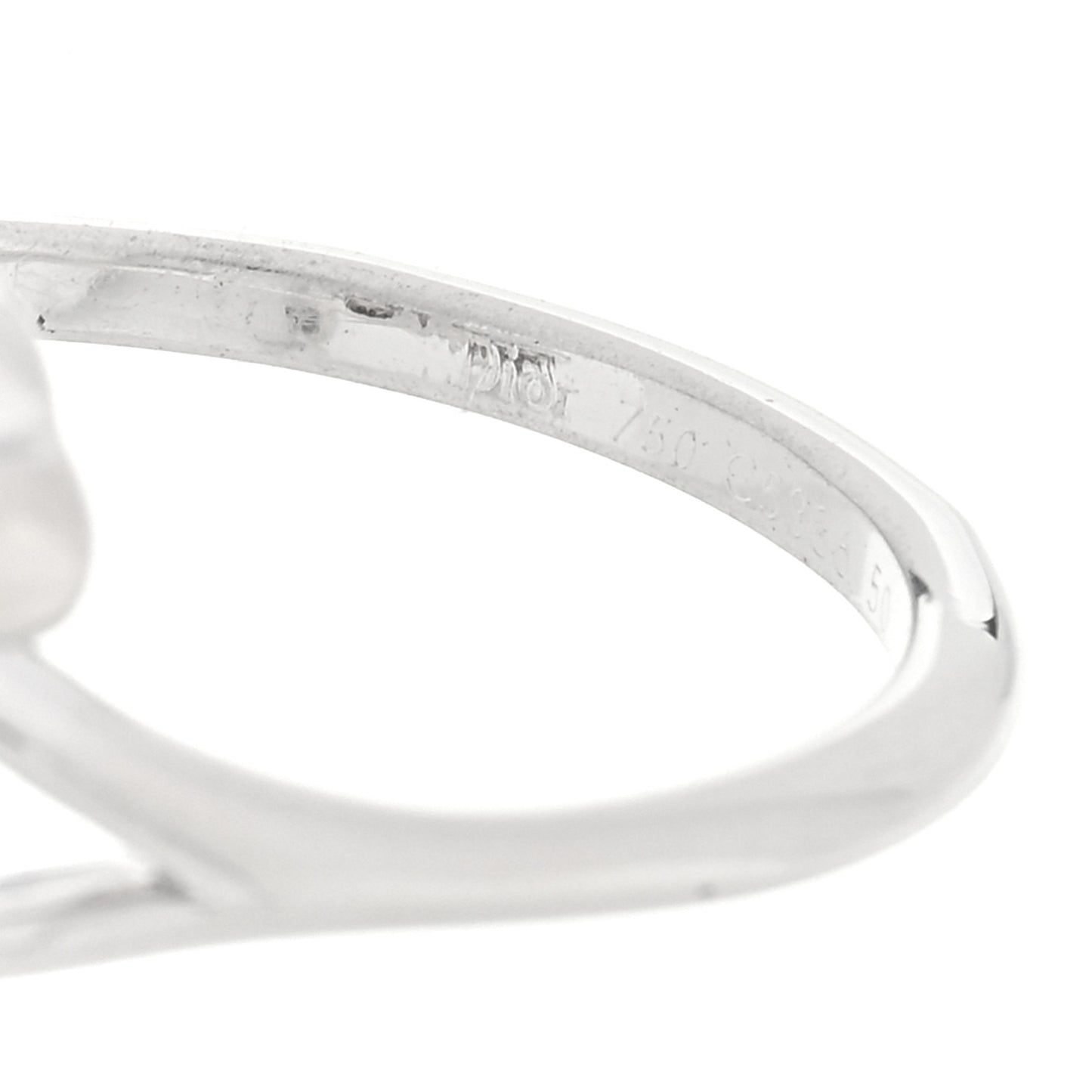 18K White Gold Diamond Tete de Mort Ring 50 5.25