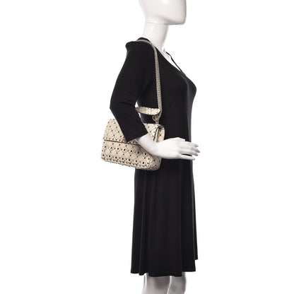 Valentino Garavani Lambskin Flower Medium Rockstud Spike Shoulder Bag Ivory 2 of 9