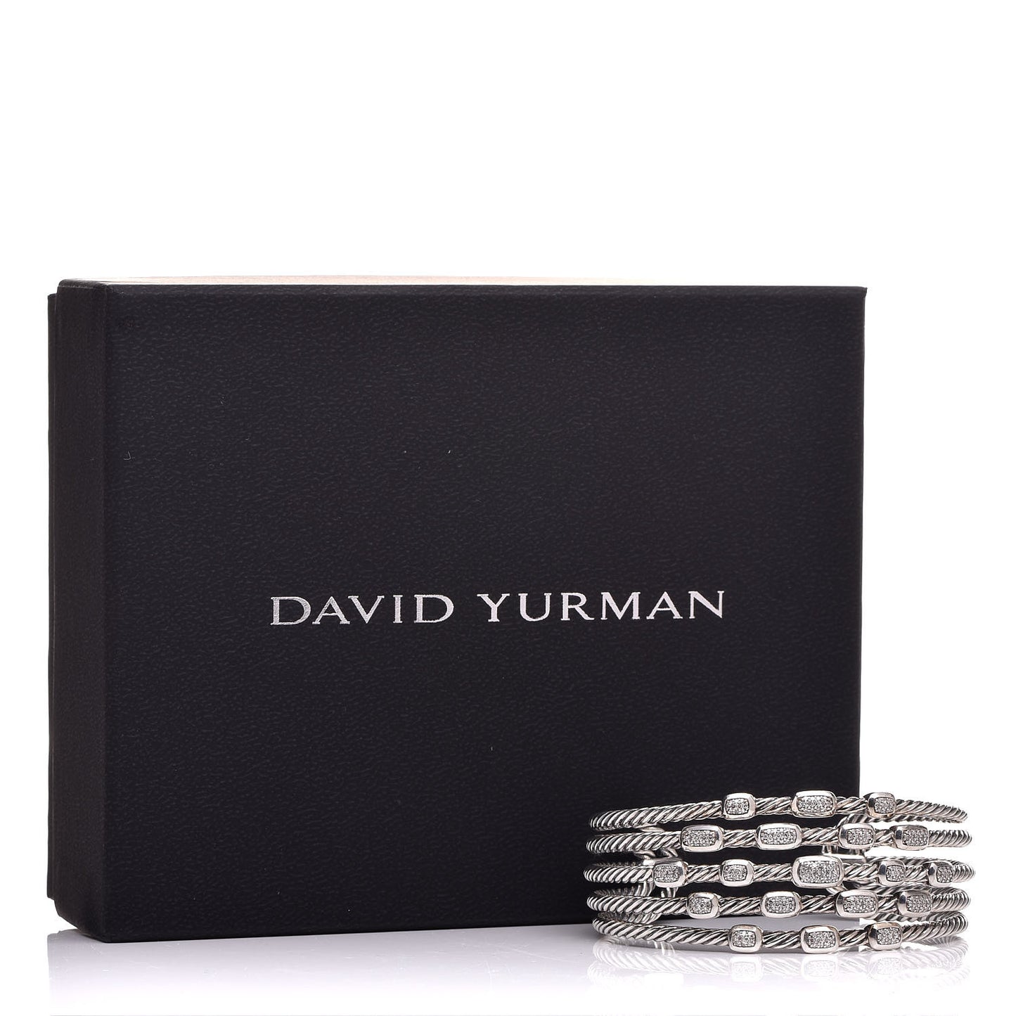 Sterling Silver Diamond Five Row Confetti Cuff Bracelet