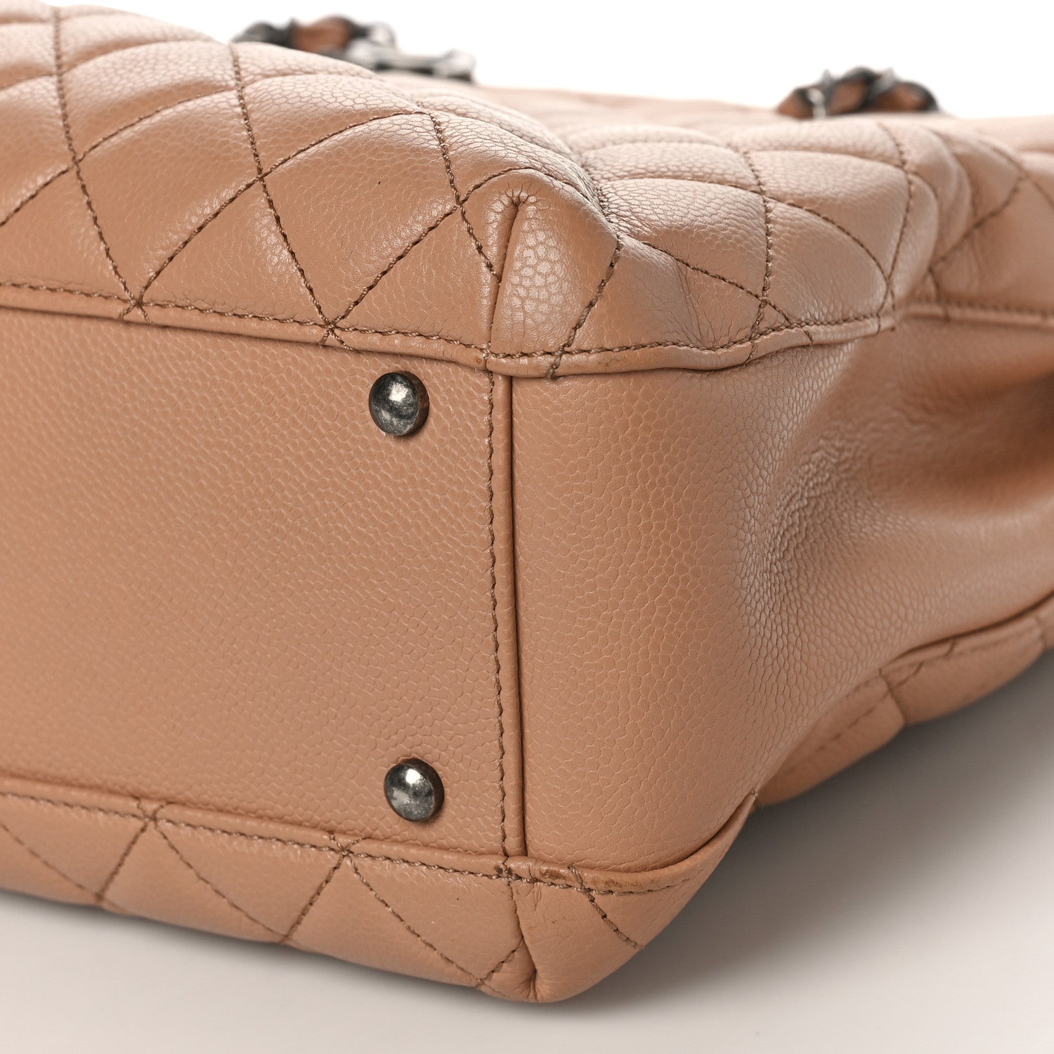 Chanel Caviar Quilted Large City Shopping Tote Beige 9 of 10