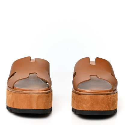 Hermes Calfskin Suede Eze 30 Sandals 38 Naturel 2 of 9