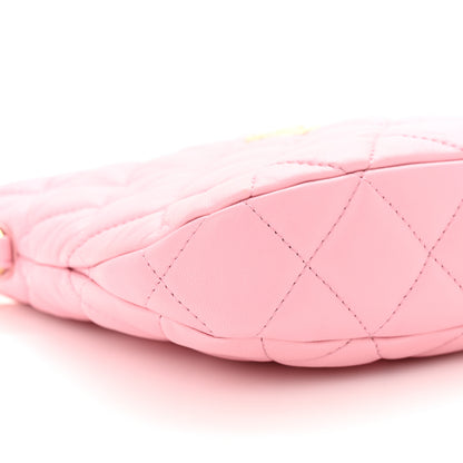 Chanel Lambskin Quilted CC Links Hobo Light Pink 9 of 11