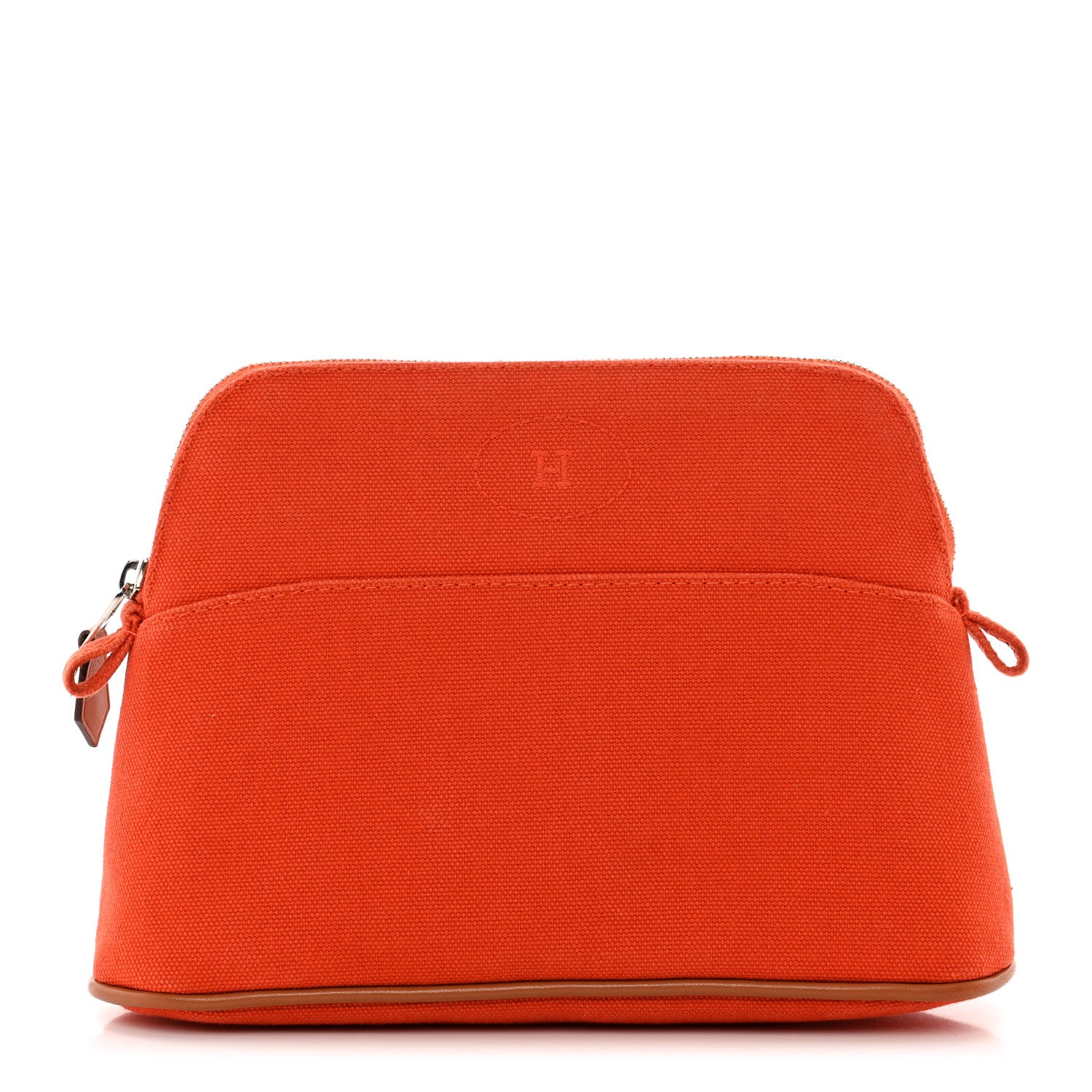 Hermes Cotton Canvas Mini Bolide Travel Cosmetic Pouch Feu 1 of 7